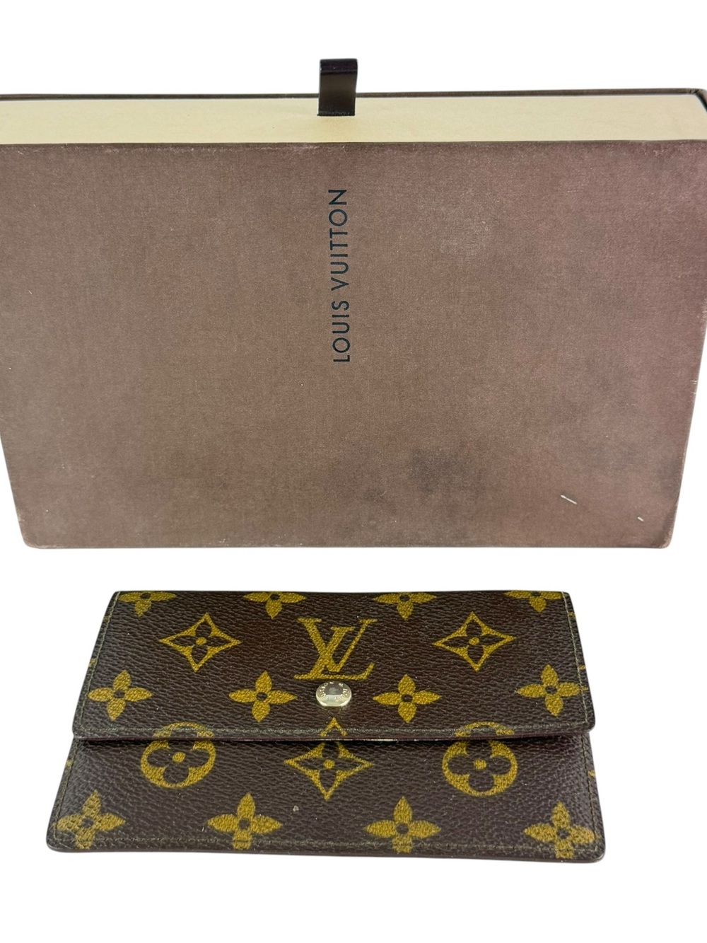 LOUIS VUITTON Brown Monogram Credit Card Holder Wallet Made in France